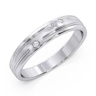 Minimal Platinum Diamond Band For Him