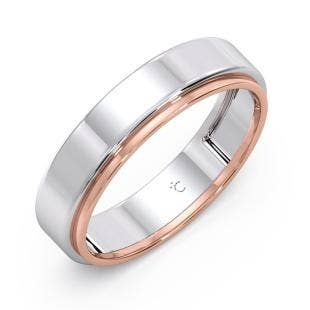 Dax Platinum And Rose Gold Band for Him