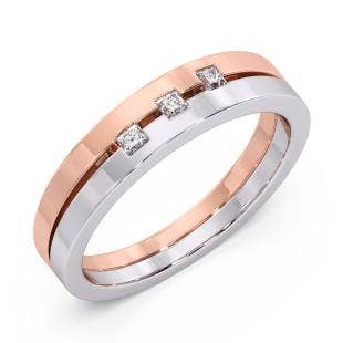 Clarabelle Platinum And Rose Gold Diamond Band For Her