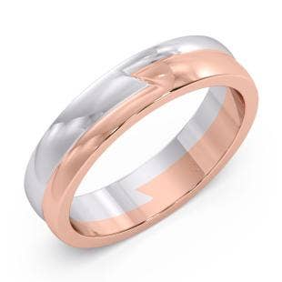 Johny Platinum And Rose Gold Band for Him