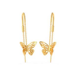 Twitter Fritter Gold Sui Dhaga Earrings