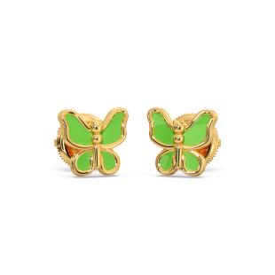 Pesty Butterfly Kids Gold Earrings