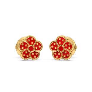 Pretty Petals Kids Gold Earrings