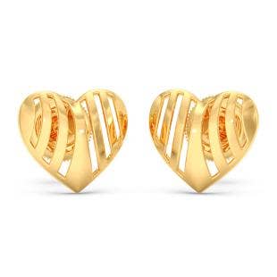 Tricky Love Gold Earrings