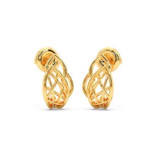 Messy Flora Gold Half Hoop Earrings