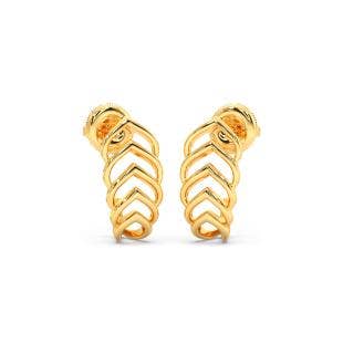 Downward Gold Half Hoop Earrings