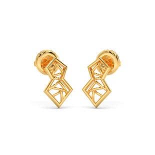 Framed Angle Gold Earrings