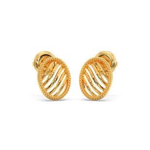Twisted Oval Gold Earrings