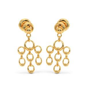 Dangle Disk Gold Earrings