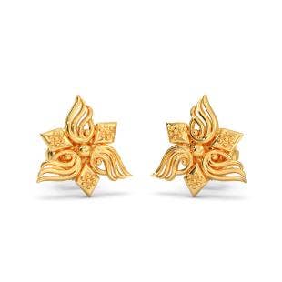 Qushi Gold Stud Earrings
