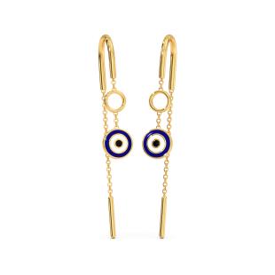 Hamsika Gold Evil Eye Sui Dhaga Earrings