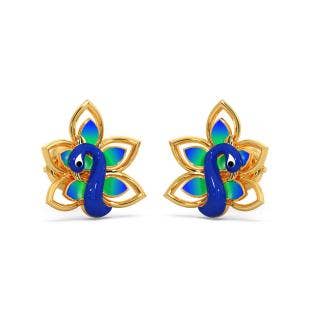 First Love Peacock Gold Earrings