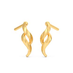 Coastal Waves Gold Stud Earrings