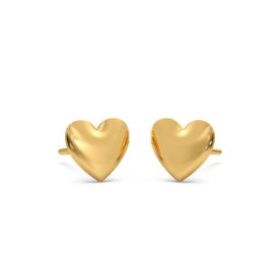Heartbeat Gold Stud Earrings