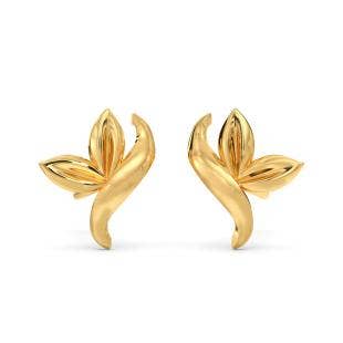 Petal Perch Gold Stud Earrings