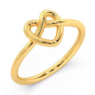 Weslee Heart Love Knot Gold Ring