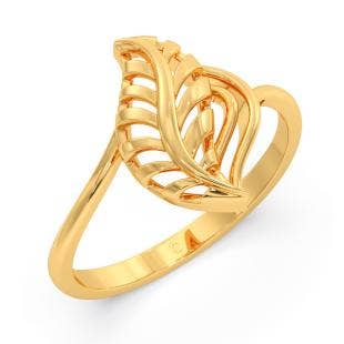 Flickering Leaf Gold Ring