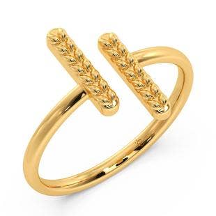Parallely Braided Gold Bar Ring