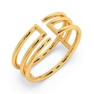 Tetris Gold Thumb Rings
