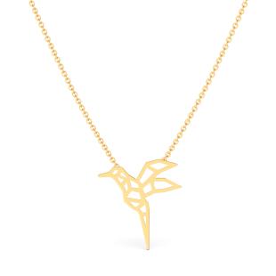 Flyer Graphic Cut Gold Pendant Necklace