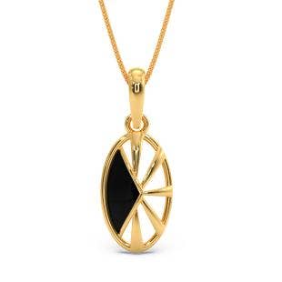 Dark Oval Gold Pendant