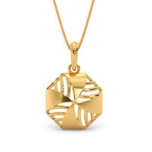 Spiral Cut Gold Pendant
