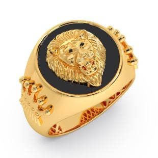 Kinshu Lion Gold Mens Ring