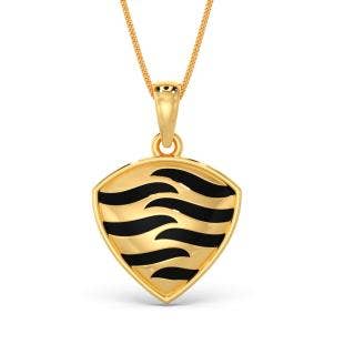 Tiger Stripe Gold Mens Pendant
