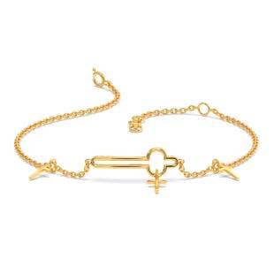 Raya Cross Charms Gold Chain Bracelet