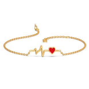 Heart Beat Gold Chain Bracelet
