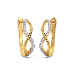 Infinity Twist Diamond Hoop Earrings