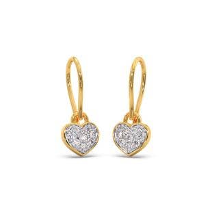 Heart in hand Diamond Dangle Earrings