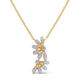 Helios Flower Diamond Pendant Necklace