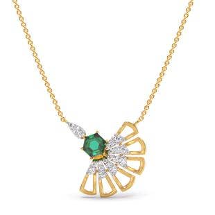 Harisen Fan Diamond And Gemstone Pendant Necklace