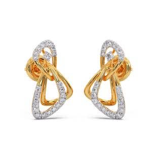 Looped Triangles Diamond Stud Earrings