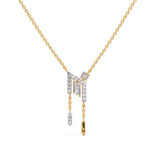 Geometric Finesse Diamond Lariat Necklace