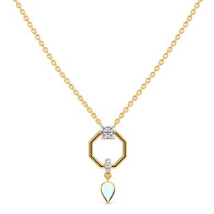 Tear Drop Diamond Pendant Necklace