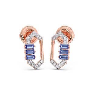 Blue Trilogy Diamond And Gemstone Stud Earrings