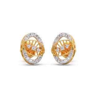 Ellipse Eccentricity Diamond Stud Earrings