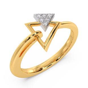 Triangle Cupid Diamond Ring