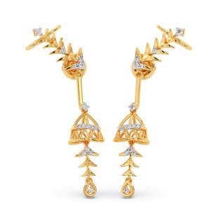 Leafy Tribe Diamond Jhumka Earrings