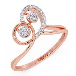 Wavy Spiral Diamond Ring