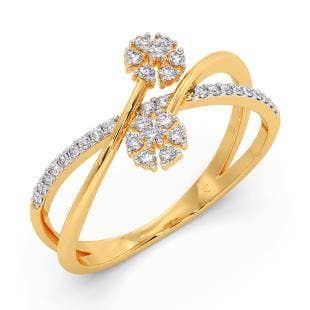 Intersecting Lines Diamond Ring