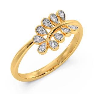 Leaf In The Wind Diamond Ring