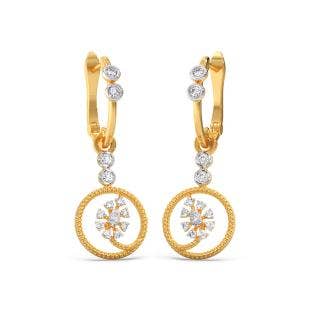 Petal Unfolds Diamond Dangle Earrings