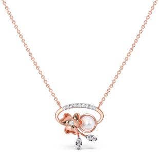 Pearl Blossom Vibe Diamond Pendant Necklace