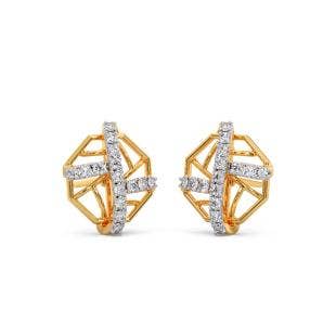 Abstract Art Diamond Stud Earrings