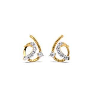 Swirl Abstract Diamond Stud Earrings