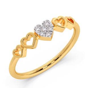 Heart Ripple Diamond Ring