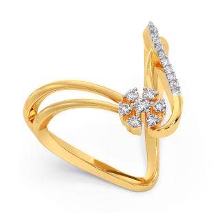 Casually Stunning Diamond V Ring
